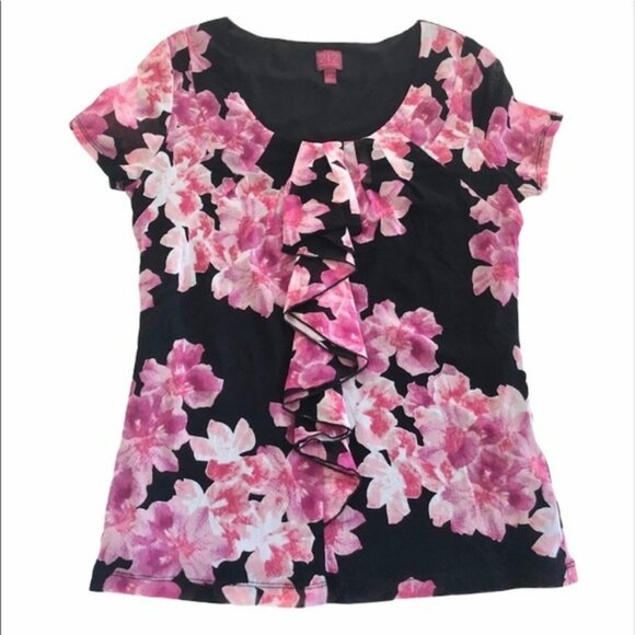 212 Collection Tops - 212 Collection Pink Floral Casual Dress Top